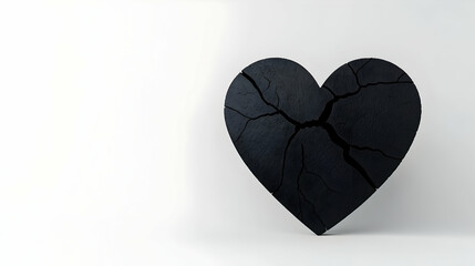 3D Rendering of a Broken Heart on White Background