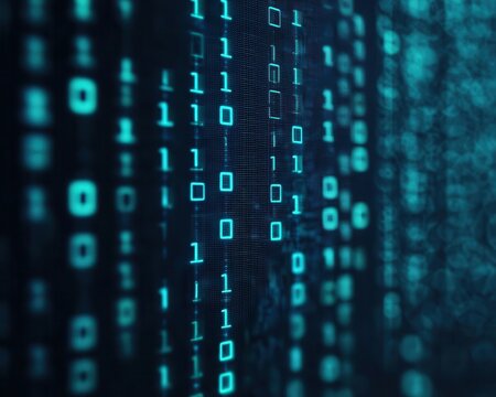 Digital binary code subtly integrated into a tech pattern, Tech Background, Digital minimalism