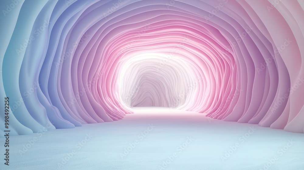 Sticker abstract pink and blue tunnel.