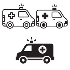 Ambulance Car icon vector set 
