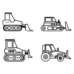 Construction bulldozer icon vector 