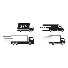 delivery trucks icon set vector design 