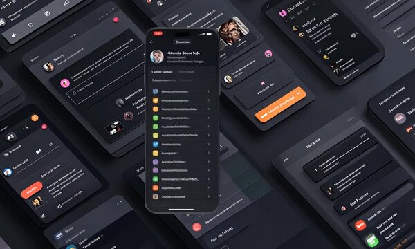 Mobile App Interface Design - Dark Mode