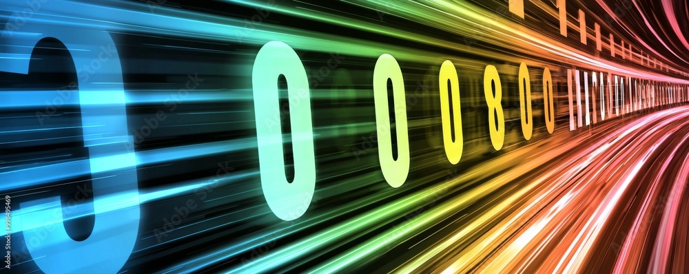 Poster dynamic colorful numbers in motion