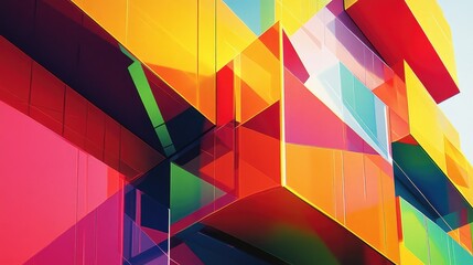 Obraz premium A colorful geometric graphic design displayed on a website, illustrating modern digital art.