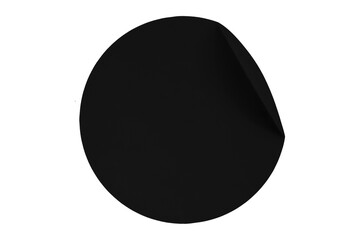 Separate glossy black circle stickers on transparent background.