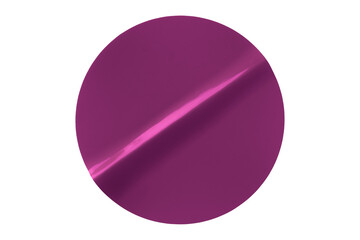 Separate shiny dark purple circle sticker on transparent background.