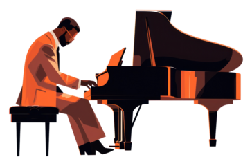 PNG Jazz piano keyboard musician.