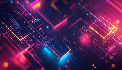 Fototapeta premium Abstract digital background. Digital network background. Technology background. Abstract background with digital particles.