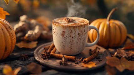 Coffee with cinnamon HD 8K wallpaper stock photo