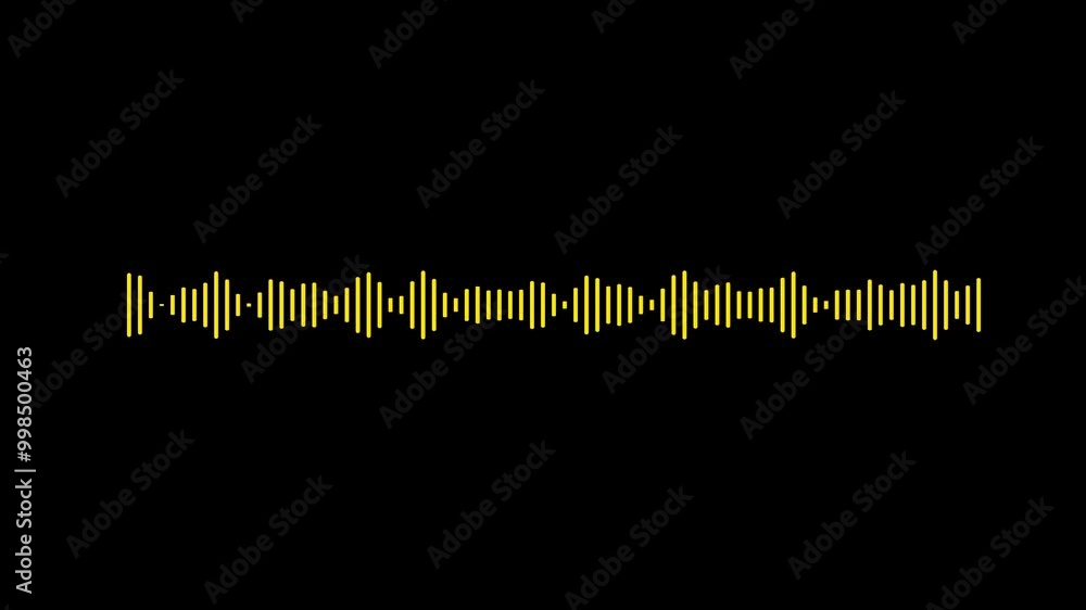 Poster black video footage of audio visualizer on black background. abstract music waves oscillation. futur