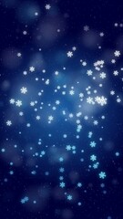 portrait beautiful blue snowflakes background snowfall background for Christmas commercial uses, beautiful snowflake falling background