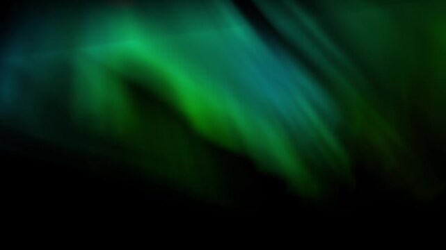 Aurora Borealis flaring in Green and Purple. Northern Lights Time Lapse Solar Wind. Dance of Celestial Lights. Northern Lights twirling with solar wind isolated on black background for compositing
