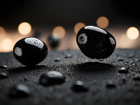 stones and drops, stones, black stones and water drops, stones black, stones with water drops, abstract black and white background, black and white balls, black and white, stack of stones, pile of peb