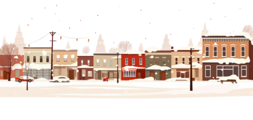 PNG Snow town outdoors snowing.