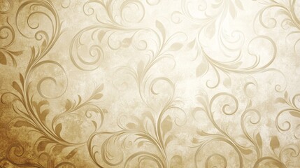 Paper background parchment with pastel pastel colors and a thin floral ornament, vintage design, wallpaper copy space