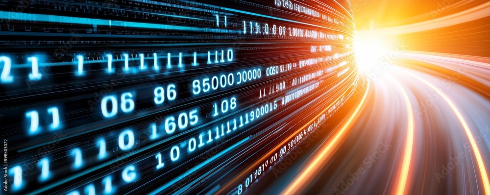 Poster dynamic data flow abstract background