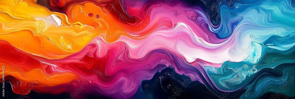Poster abstract background with colorful flowing waves