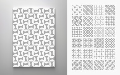 Mega set. Simple graphic design. Abstract geometric pattern with simple shapes. Vector illustration for brochure, poster, card, invitation, poster, textile print, presentation, packaging, wrapper, etc