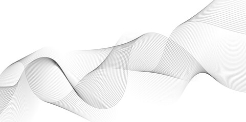 Abstract grey wavy lines Digital frequency track equalizer background. Curved wave smooth stripe seamless pattern. Wave lines created using blend tool. graphic design template banner business wave.