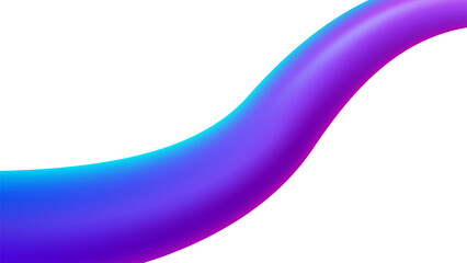 3D Fluid Wave Shape of Purple Smooth Gradient Isolated on White Background, Vector Illustration