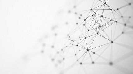 Geometric Network Connections - Minimalist Digital Illustration on Grey Background with Copy Space for Corporate Technology Themes