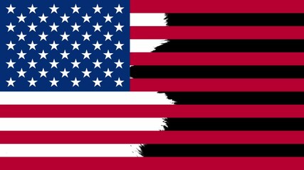 An Ink Blot Filling the Stripes of an American Flag