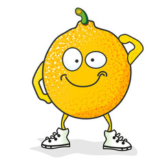 Mr. Lemon. Flat design vector illustration of lemon
on white background