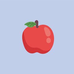 red apple in flat vector design.