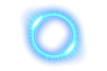 Blue Ring Light Effect Isolated on White Background, Vector Illustration