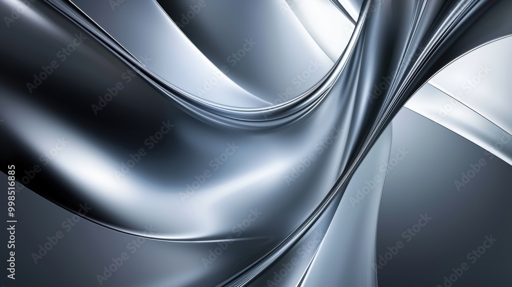 Poster minimalist modern abstract background in silver and gray with smooth gradient waves