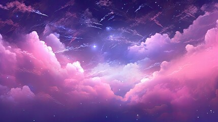 Abstract starlight and pink and purple clouds stardust, blink, background