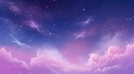 Abstract starlight and pink and purple clouds stardust, blink, background