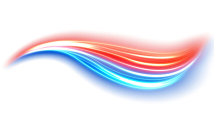 Abstract Light Trails, Isolated on White Background, Vector Illustration
