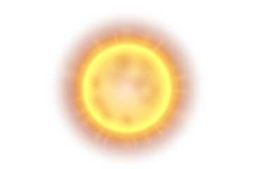 Sun Shine Isolated on White Background, Vector Illustration