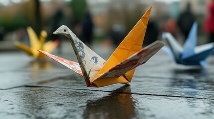 伝統的な折り鶴：現代の装飾とインスピレーションのための日本の折り紙の芸術