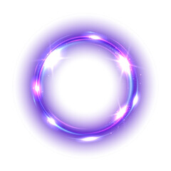 Purple Ring Light Effect Isolated on White Background, Vector Illustration