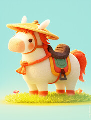 Zodiac plush style mascot Chinese horse
