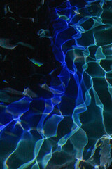 Deep blue water texture with dancing light reflections and ripples