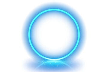 Blue Ring Light Effect Isolated on White Background, Vector Illustration