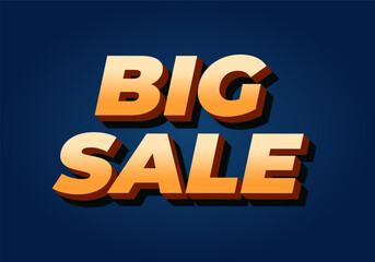 Big sale. Text effect in 3D style with modern colors