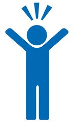 Obraz premium 人物ピクトグラム バンザイ アイコン全身 