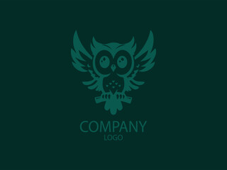 Fototapeta premium Vector Logo of a Cute Cartoon Owl, the Smart One Flying High, Illustration of an Owl Flying, an Excited Ghost in the Air