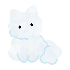 白猫　子猫のイラスト　ベクター