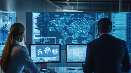 Executives discussing investment in new technology for enhanced business performance