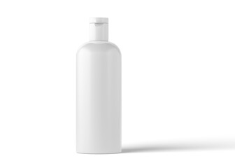 Cosmetic bottle without label, plastic bottle with dispenser mockup for liquid soap, shampoo, shower gel, lotion, body milk isolated on white background.