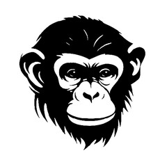 Elegant Chimpanzee Silhouette Vector Illustration for Minimalist Designs