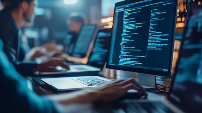 IT team developing an online platform for providing new business services