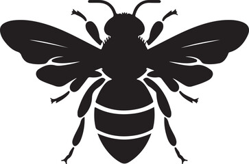 bee silhouette vector style with white background