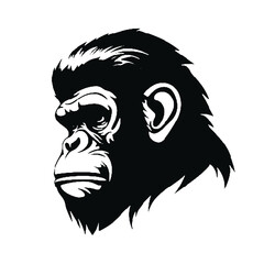 Chimpanzee Silhouette Vector Art – Bold Design Element for Posters